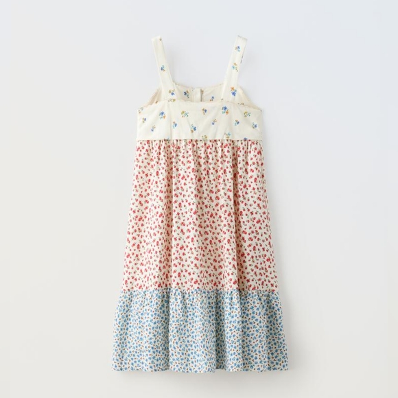 ZARA KIDS FLORAL DRESS CONTRASTING - Picture 2 of 6